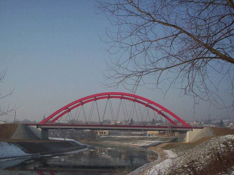 Rebuilding of the bridge over the Wislok river in Strzyzow, Poland 