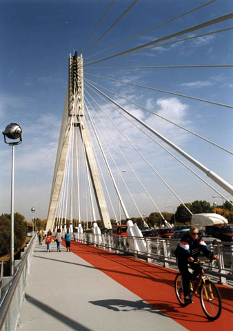 Swietokrzyski Bridge over the Vistula river in Warsaw, Poland 