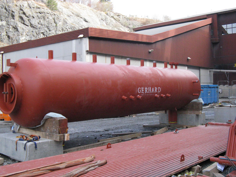 Die Montage des Kessels in der BIR Abfallverbrennungsablage in Bergen, Norwegen 
